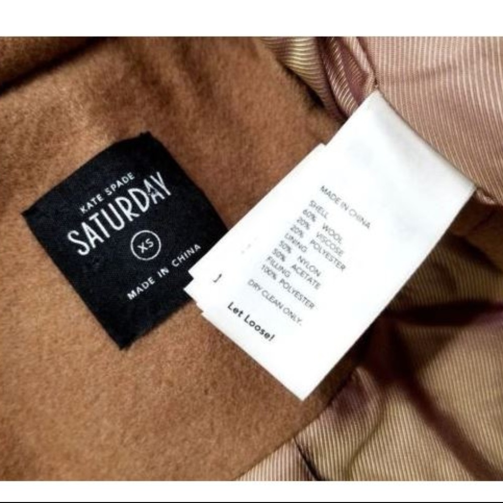 Kate Spade Saturday Walnut Piped Oversize Overcoat - Picture 6 of 6